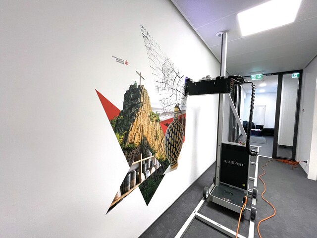 Moderne Büro Wandgestaltung - WallPen Direktdruck Technologie Wandgestaltung Büro modern Wanddruck Firmen Schweiz Zürich